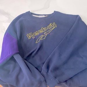 Vintage reebok hoodie , 80’s navy blue